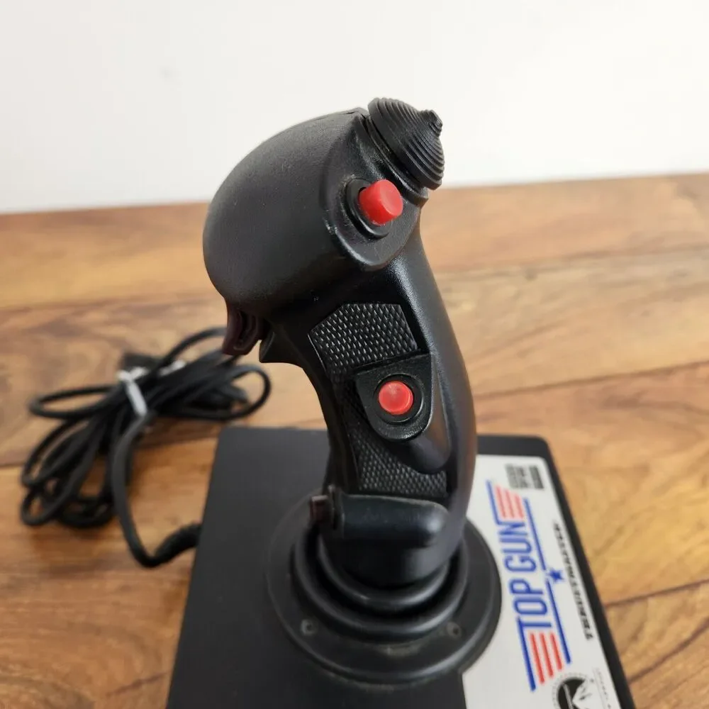 Pc Computer Vintage Thrustmaster Top Gun Game Flight Controller Joystick Thrust